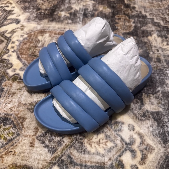 Vionic Shoes - Vionic Blue Padded Slide Sandals